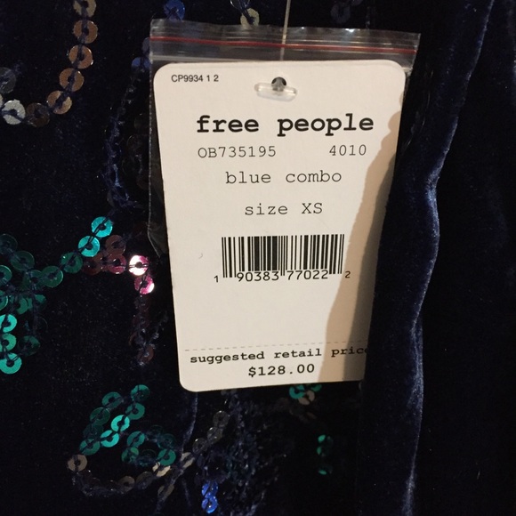 Free People Jills Sequin Swing Dress Velvet XS - Picture 5 of 8
